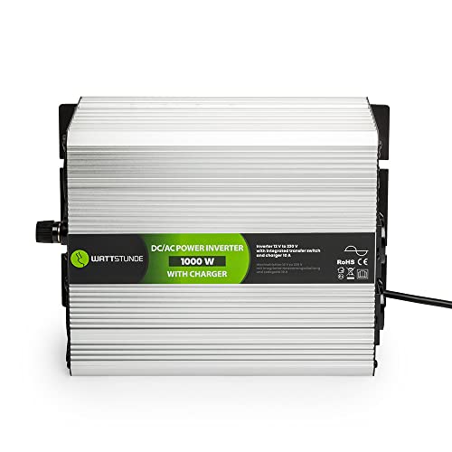WATTSTUNDE 12V Reiner Sinus Spannungswandler mit Netzvorrangsschaltung und Ladegerät für Lithium (WS12/1000NVS)