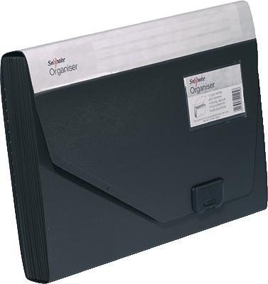 Snopake [100% Recycled] A4 Expanding Organiser 13-Part – Black [Pack of 1] Ref: 11219