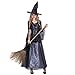 Produktbild EraSpooky Damen Hexenkostüm Zauberin Hexe Kostüm Faschingskostüme Cosplay Halloween Party Karneval Fastnacht Kleid für Erwachsene,M