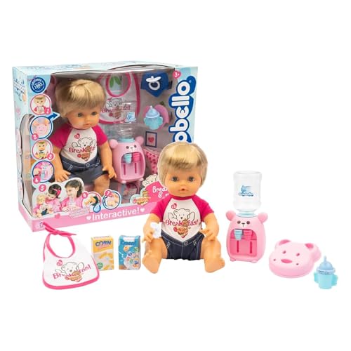 Cicciobello - Breakfast & Pee, poupée de 30 cm de Haut, Boire dans Le Verre et Faire Pipi, Comprend de Nombreux Accessoires de Petit-déjeuner, Jeu pour Enfants et...