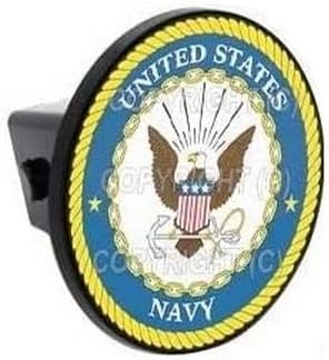 Custom Class 3 Tow Hitch Receiver 2" Insert Plug Truck & SUV - USN Navy Logo Style-9856-6794