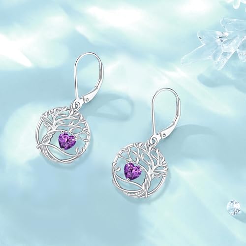 Boucles d'oreilles arbre de vie en pierre de naissance Eusense - 4