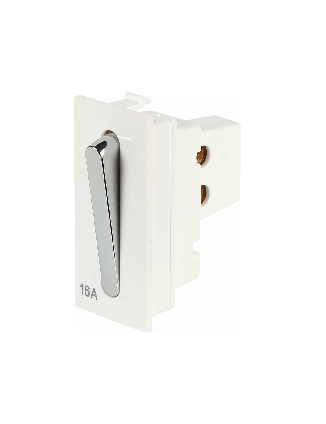 Cona Modular Switch Chrome 16A, 1Way, ISI Aprooved |White | Pack Of 2||Electric Switches| One Way Modular Switch for Home, Office, Shop,etc-image-16