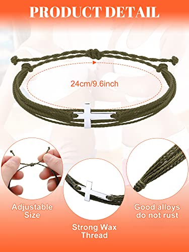 Yinkin 12 Pieces Cross Bracelet For Women And Men Cross Adjustable Nylon Rope Christian Handmade Braided Bracelet For Women Men Girls Teens Kids Handmade Christian Jewelry Wish Bulk Cross Bracelets #TOP3