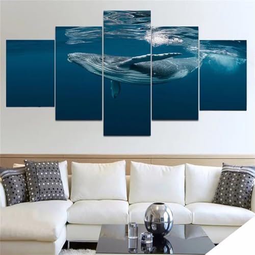 Peinture diamant requins 5D pour décoration salon | Grand format 125x63cm