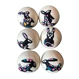 Ezhippie Quality Wool Dryer Balls - 6 XL Rabbit Pack - 1000+ Loads - Pure Organic Wool - Reusable Natural Fabric Softener Perfect with Essential Oils, Reduce Clothing Static and Wrinkles
