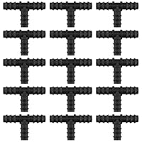 11 Stück 16 mm Bewässerungsschlauchstecker,Schwarze T-Stück Schlauchverbinder aus Kunststoff,Stachelverbinder Tropfspringersysteme,Tropfbewässerungs-Schlauchverbinder,Für Garten