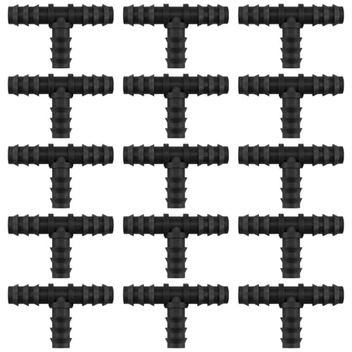 11 Stück 16 mm Bewässerungsschlauchstecker,Schwarze T-Stück Schlauchverbinder aus Kunststoff,Stachelverbinder Tropfspringersysteme,Tropfbewässerungs-Schlauchverbinder,Für Garten