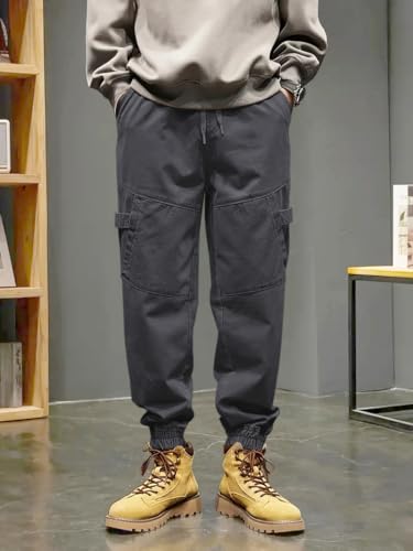Image of Leriya Fashion Men's Cargo Pants | 4 Pocket Cotton Cargo Joggers for Men | Loose Fit Stylish Pant with Pockets | Casual Baggy Trousers & Streetwear Lower
