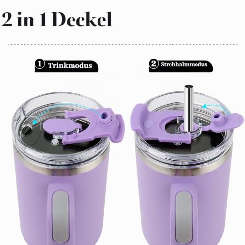 BuildLife 40oz Thermobecher to Go,Thermobecher mit Strohhalm und Griff,Doppelwandiger Isolierter Edelstahl Auslaufsicher Trinkbecher… – Ansicht 6