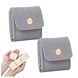 Mini bolsa de joyería de viaje con hebilla, mini bolsa de viaje para joyería actualizada 2026, bolsa de viaje plegable multifuncional, para aretes, anillos, collares (2 piezas-F)