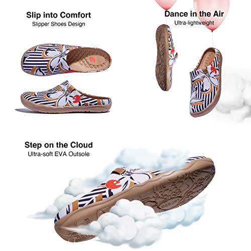 Image of UIN Slipper Woman Travel Art Painted Shoes Wide Toe Casual Home Slip On Mules Malaga