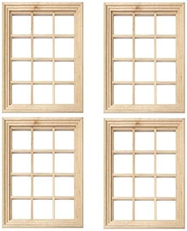MyTinyWorld 4 x Dolls House Miniature 12 Pane Georgian Windows And Glazing