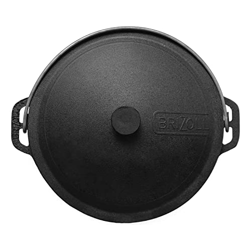 4BIG.fun Kazan 6L aus Gusseisen mit Bügel und Gusseisendeckel | Schwenktopf Campingtopf Gulaschkessel | Cast Iron KESSEL tatarskij Kasan | Schmortopf Asia WOK | Deckel Outdoor BBQ Camping Lagertopf