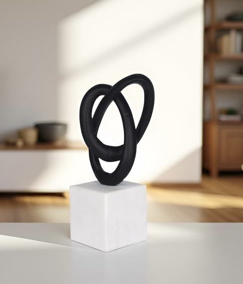 Escultura Entwined Love de aluminio con base de mármol, 13 pulg. miniatura 6