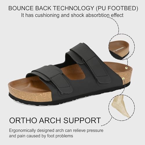 Image of Centrino Men's Berkin-Style Slip-On Sandals | Open Toe Design | Soft PU Footbed | Lightweight & Comfortable | Arch Support | On-Grip Sole | Casual Outdoor Wear (9207)