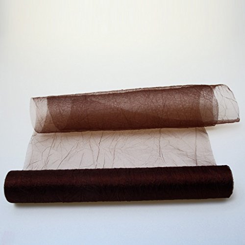 Deko AS GmbH Crushed Organza Table Runner Brown 28 cm Wide Roll 5 Metres - 68280 88 R 280, 28cm