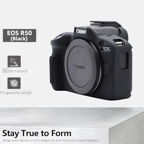 Funda de silicona para cámara Canon EOS R50 negro miniatura 4