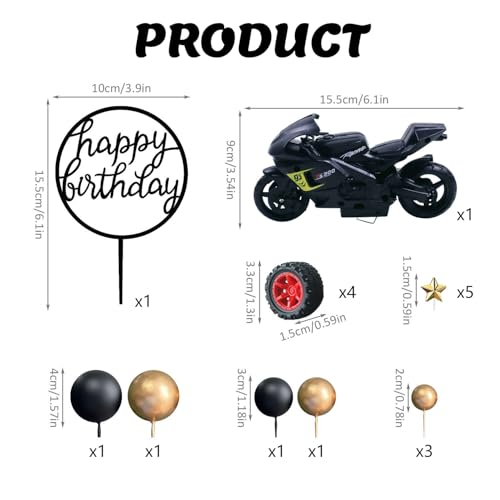 Fiesta de cumpleaños de niños con tartas de motocicleta y figuras de acción todoterreno 2