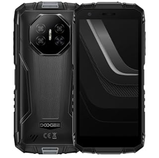 DOOGEE Mini Outdoor Smartphone Fire 3 Pro, 5,5" HD+ Kompaktes Gehäuse&Griffiges Design, 16GB+128GB(2TB SD), 8350mAh Ausdauernder Akku, Gemini KI, 16MP+8MP Kamera, IP68 Stoßfestes Handy NFC, Schwarz