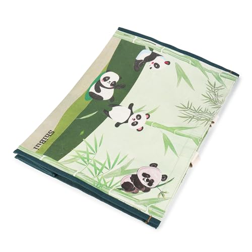 Image of SHIBUI Big Heavy Duty Large Eco Waterproof Cotton Canvas Cloth Grocery Shopping Bag for Men Ladies Vegetable Milk Fruits with Hand Carry Handle Lunch Box Jhola Tote Bags (3, Panda Print)