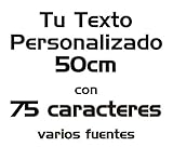 Pegatinas adhesiva con texto personalizado. Vinilo cortado de larga duración. Apto para pegar en: chapa, hierro, madera, cristal, aluminio y cualquier superficie lisa y seca.