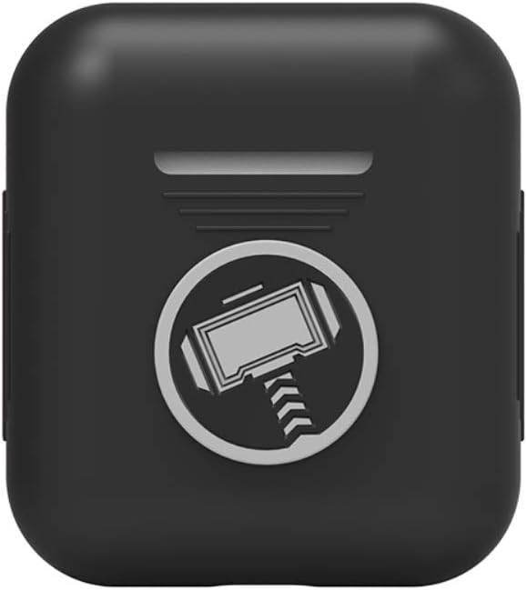 TinPlanet Marvel Avengers Series Protective Silicone Case Compatible with Apple Airpods 1 & AirPods 2 [Front LED Not Visible], Thor (Black)