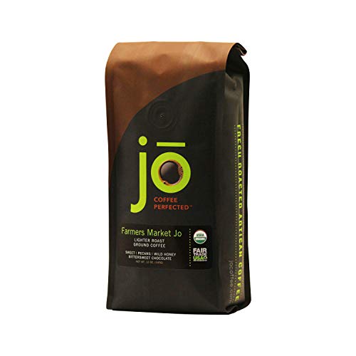 Farmers Market Jo | 12 Oz Organic Ground Coffee | Light Medium Roast | 100% Usda Fair Trade Kosher Certified | Gourmet Gmo Free Gluten Free Organic Arabica Coffee From Jo Coffee #TOP1