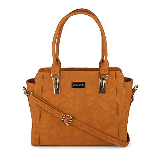 BELLISSA Premium Pu Leather Handbags For Women Crossbody Bags Top Handle Shoulder Bag Trendy Handbag Adjustable & Detachable Sling Strap, Mustard