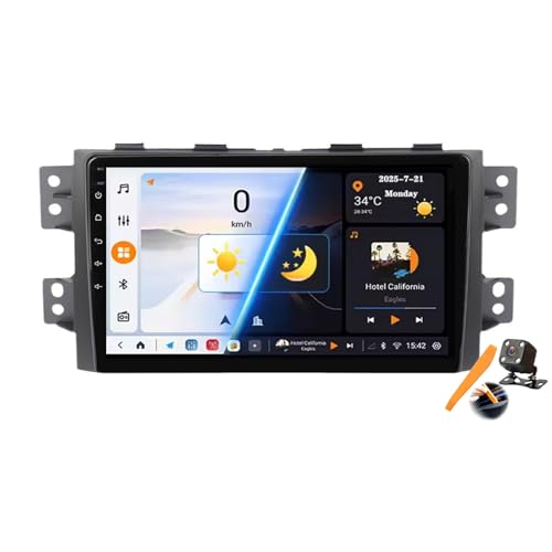 Autoradio GPS Android 15.0 avec Carplay sans fil et Grand Écran Tactile 9''