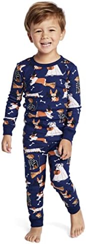 Gymboree,unisex-child,Gymmie Long Sleeve and Pant Cotton 2-Piece Pajama Sets, Big Kid, Toddler,Halloween Midnight,14