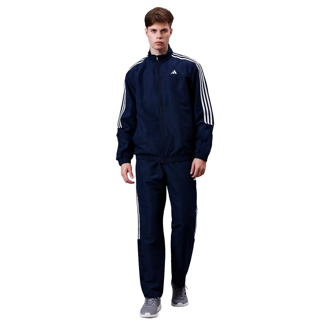 adidas Men Training Mock Collar Long Sleeve Track Suit - Regular Fit Polyester Activewear Set Lightweight, Breathable Sportswear track suit for Gym, Running, Fitness, Casual For Fall Winter-picture-27