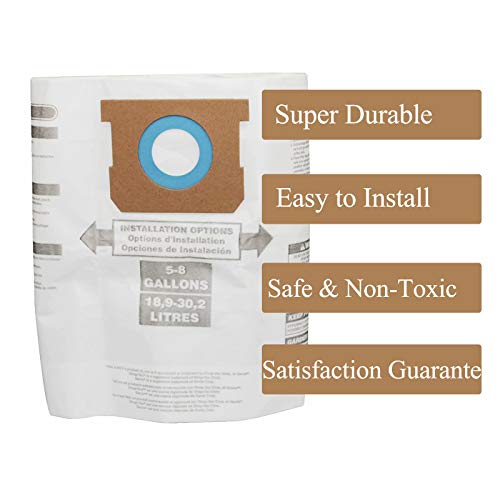 Image of 8 PCS Replacement for Type E 9066100 90661 Type H 90671 9067100 5-8 Gallon General Purpose Dust Bags