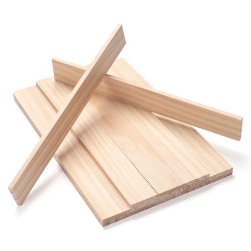 Wood Trim Strips Slats for Crafts, Square Wooden Dowels Wooden Sticks for Crafts, 1/4
