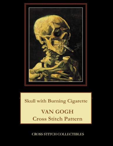 Skull with Burning Cigarette: Van Gogh Cross Stitch Pattern