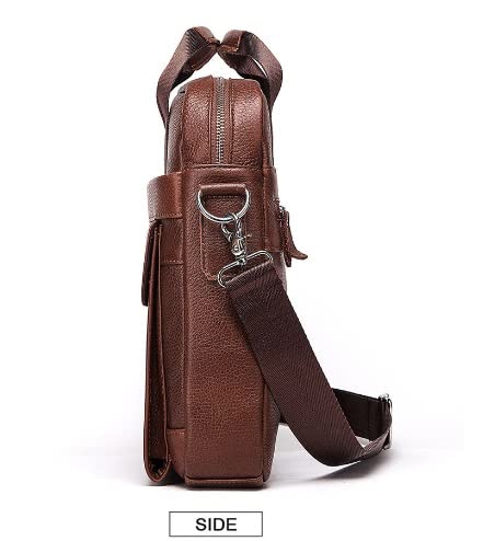 Mens Messenger Bag, Waterproof Laptop Briefcase, Leather Crossbody Shoulder Bags for Men (Color : Black, Size : 28 * 33 * 9CM)4