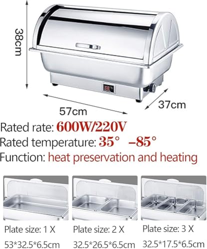 Hot Pot Elettrico per Feste e Buffet, Grande Capacità Riscaldatore Alimentare, Facile da Pulire