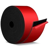 NUTKIT Tira de Goma Flexible Rollo de Caucho 3m×50mm×2mm, Plancha Goma Adhesivo,Gomas de Neopreno Plancha,para Sellos de Bricolaje,Protección de Revestimientos de Pisos,Antivibración,Antideslizante