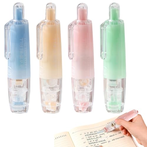 Penne Per Nastro Adesivo Doppia Faccia | 4 Pezzi Rullo Adesivo,Nastro Correttore Autoadesivo Rotante A 360 Gradi,Per Artigianato Diario Scuola Incarto Arte Casa Foto Progetti