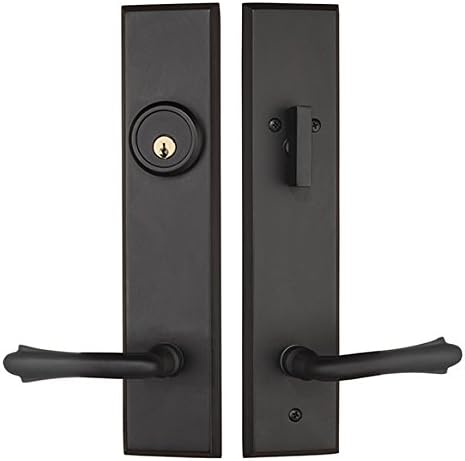 Rockwell Security Verano Modern Bourne Lever Entry Door and Lock Replacement Handle Set Brass Antique Black Finish for Residential Use