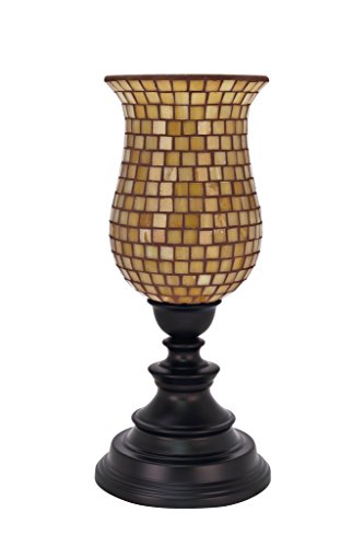 Super Big Clearance! Aspen Creative 40118, 15 1/2" High Transitional Metal Table Lamp, Oil Rubbed Bronze and Mosiac Glass Lamp Shade, 6 1/2" Wide
