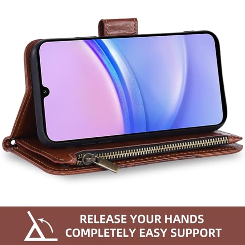 Coque Samsung Galaxy A15 5G style fleur en cuir avec rabat pour sorties citadines