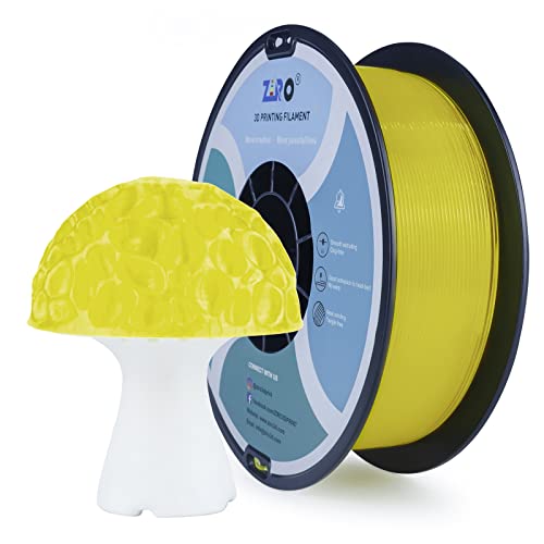 ZIRO Semi-Transparent PLA Filament,Fit Most FDM Printers, 1.75mm 1KG Yellow