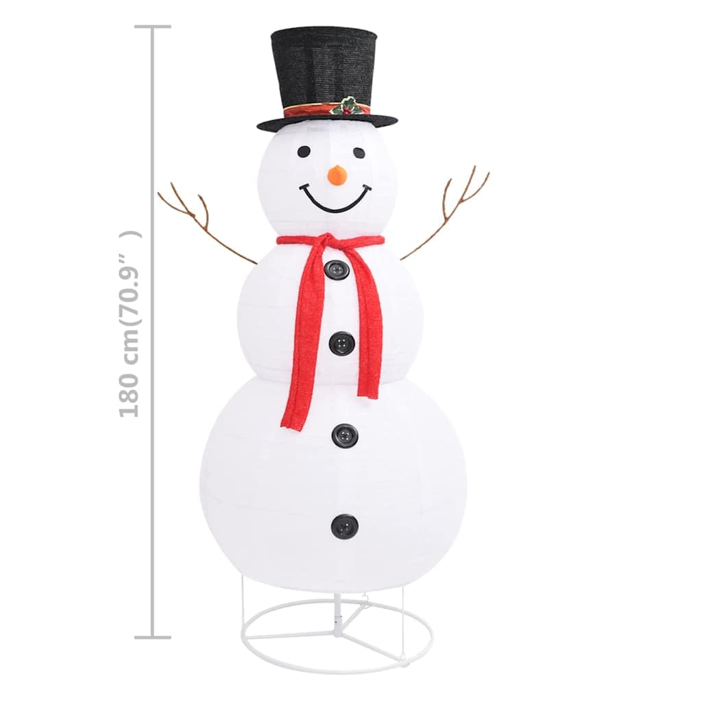 LED-Schneemann Weihnachtsfigur aus dickem Stoff 180 cm mit 180 LEDs, 8 Lichtmodi, USB-Anschluss, geeignet für Innen- und Außenbereich, energiesparende Weihnachtsdeko für Garten und Balkon