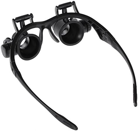 Magnifying Glass with Light, LED Illuminated Hands Free Head Magnifier Visor with 4 Detachable Lenses - 10X 15X 20X 25X, for Reading, Jewellers Loupe, Watch and Electronic Repair