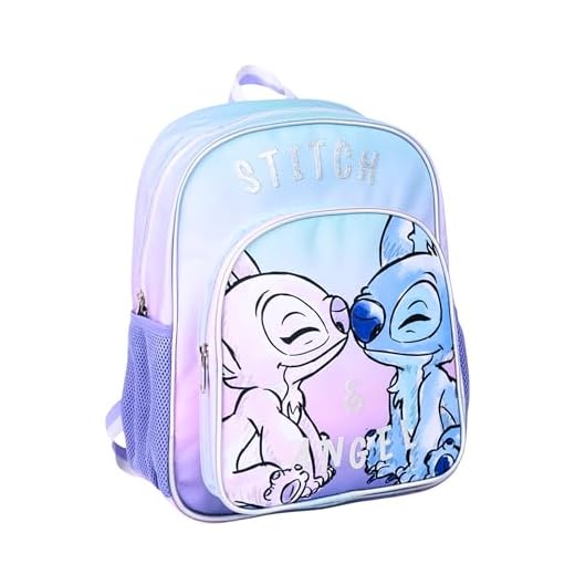 Disney Stitch y Angel Mochila para Niña, Mochila de Viaje Juvenil, Bolsa de Equipaje, Mochila Stitch y Angel Regalo para Niñas y Adolescentes