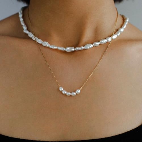 Image of Zeffy Pearl Necklace 4MM /6MM /8MM Dainty Round Imitation Pearl Choker Necklace Wedding Pearl Necklace Delicate Jewelry for Women Simple Bridesmaid Jewelry Gifts