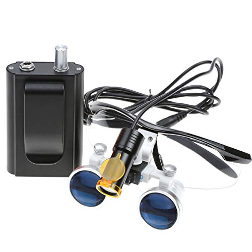 Image of NSKI 3.5X Loupes Magnifying Glasses + 5W Lamp Belt Clip Type with Filter Aluminum Box (Black)