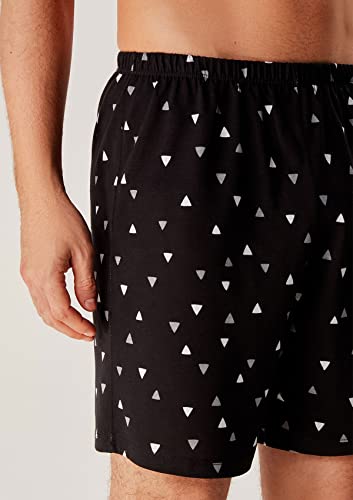 Pijama Curto Masculino Estampado Preto G