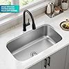 Kraus 31 1/2 Inch Stainless Steel Kitchen Sink, Durable 18 Gauge Single Bowl Kitchen Sinks Undermount, KBU14